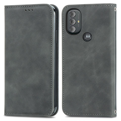 Coque Portefeuille Livre Cuir Etui Clapet S04D pour Motorola Moto G Play (2023) Gris