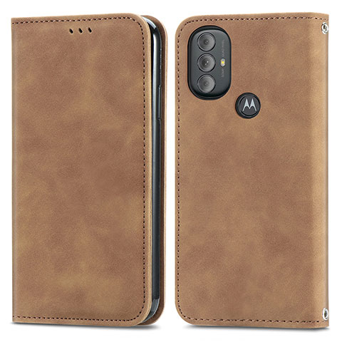 Coque Portefeuille Livre Cuir Etui Clapet S04D pour Motorola Moto G Play (2023) Marron