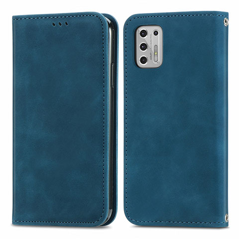 Coque Portefeuille Livre Cuir Etui Clapet S04D pour Motorola Moto G Stylus (2021) Bleu