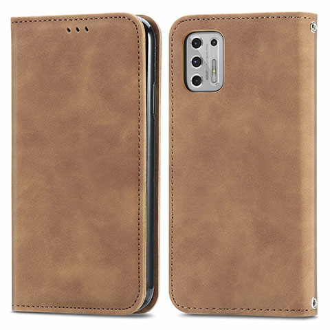 Coque Portefeuille Livre Cuir Etui Clapet S04D pour Motorola Moto G Stylus (2021) Marron