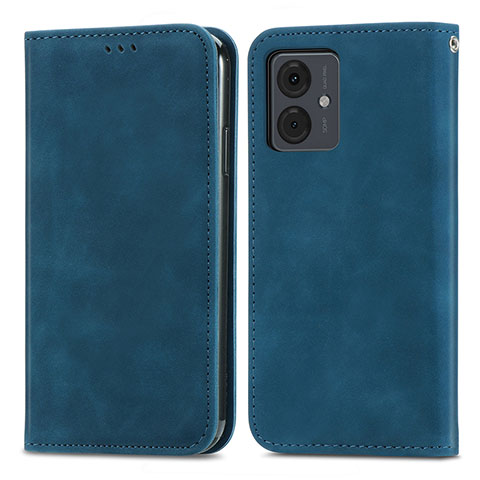 Coque Portefeuille Livre Cuir Etui Clapet S04D pour Motorola Moto G14 Bleu