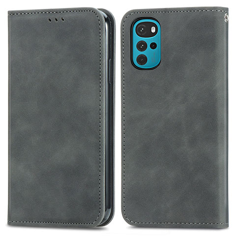 Coque Portefeuille Livre Cuir Etui Clapet S04D pour Motorola Moto G22 Gris