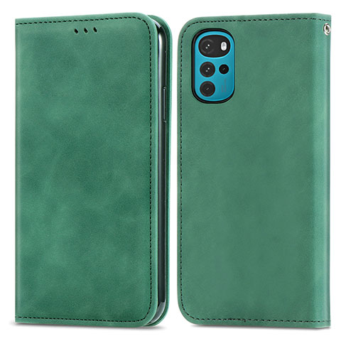 Coque Portefeuille Livre Cuir Etui Clapet S04D pour Motorola Moto G22 Vert