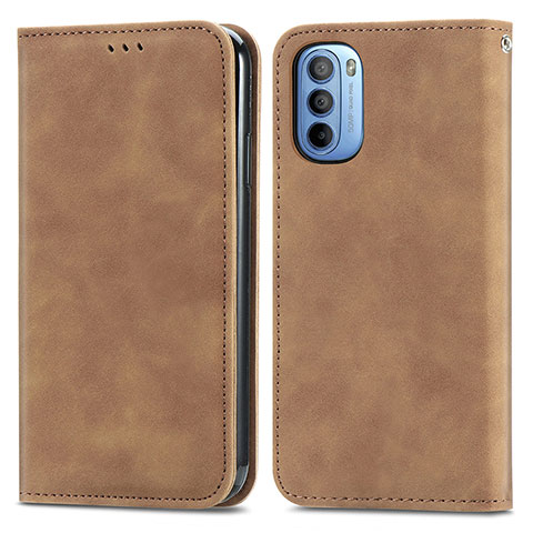 Coque Portefeuille Livre Cuir Etui Clapet S04D pour Motorola Moto G31 Marron