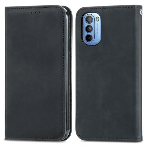 Coque Portefeuille Livre Cuir Etui Clapet S04D pour Motorola Moto G31 Noir