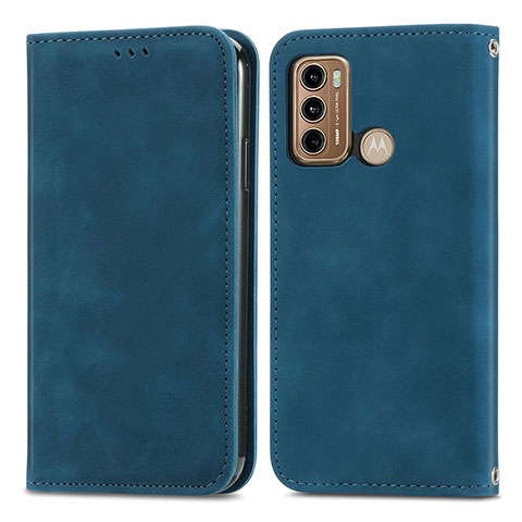 Coque Portefeuille Livre Cuir Etui Clapet S04D pour Motorola Moto G40 Fusion Bleu