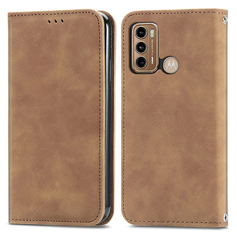 Coque Portefeuille Livre Cuir Etui Clapet S04D pour Motorola Moto G40 Fusion Marron