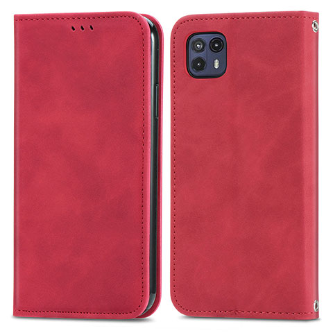 Coque Portefeuille Livre Cuir Etui Clapet S04D pour Motorola Moto G50 5G Rouge