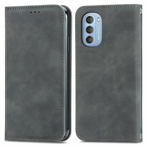 Coque Portefeuille Livre Cuir Etui Clapet S04D pour Motorola Moto G51 5G Gris