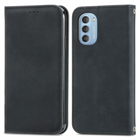 Coque Portefeuille Livre Cuir Etui Clapet S04D pour Motorola Moto G51 5G Noir