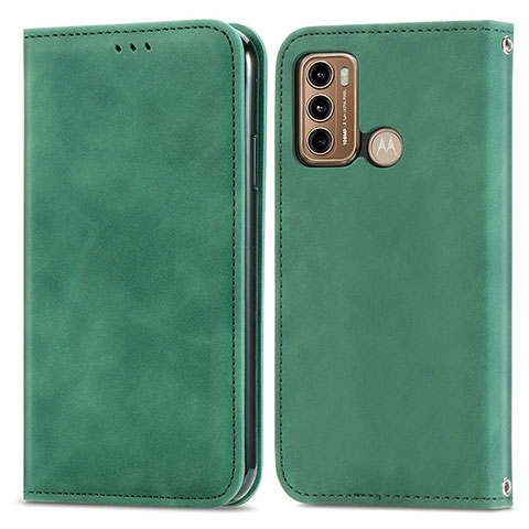 Coque Portefeuille Livre Cuir Etui Clapet S04D pour Motorola Moto G60 Vert