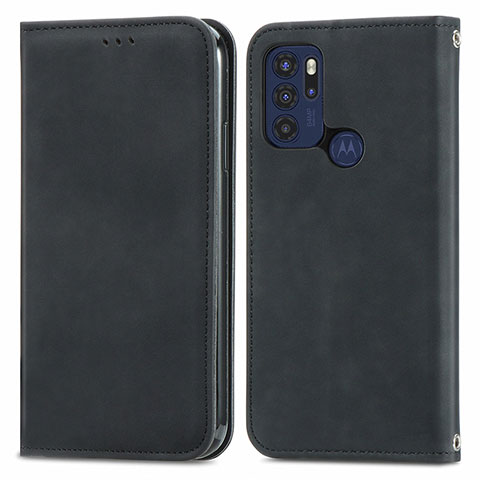 Coque Portefeuille Livre Cuir Etui Clapet S04D pour Motorola Moto G60s Noir