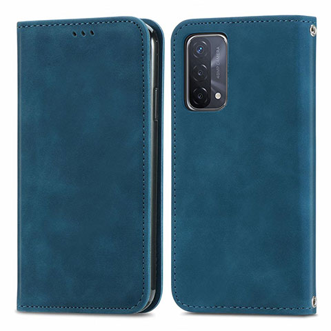 Coque Portefeuille Livre Cuir Etui Clapet S04D pour OnePlus Nord N200 5G Bleu