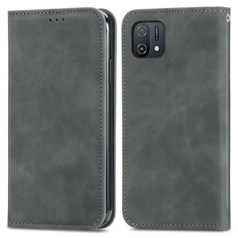 Coque Portefeuille Livre Cuir Etui Clapet S04D pour Oppo A16e Gris