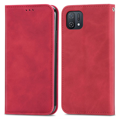 Coque Portefeuille Livre Cuir Etui Clapet S04D pour Oppo A16e Rouge