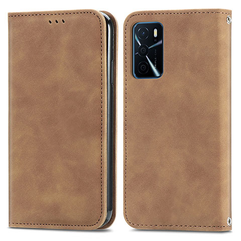 Coque Portefeuille Livre Cuir Etui Clapet S04D pour Oppo A16s Marron