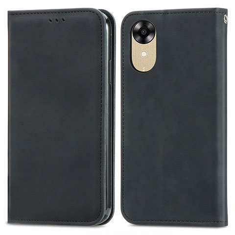 Coque Portefeuille Livre Cuir Etui Clapet S04D pour Oppo A17K Noir