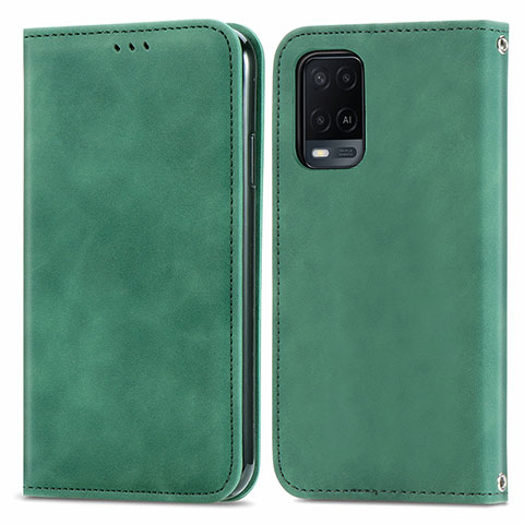 Coque Portefeuille Livre Cuir Etui Clapet S04D pour Oppo A54 4G Vert