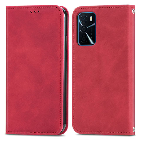 Coque Portefeuille Livre Cuir Etui Clapet S04D pour Oppo A54s Rouge