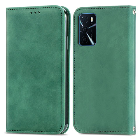 Coque Portefeuille Livre Cuir Etui Clapet S04D pour Oppo A54s Vert