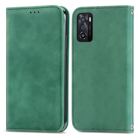 Coque Portefeuille Livre Cuir Etui Clapet S04D pour Oppo A55S 5G Vert