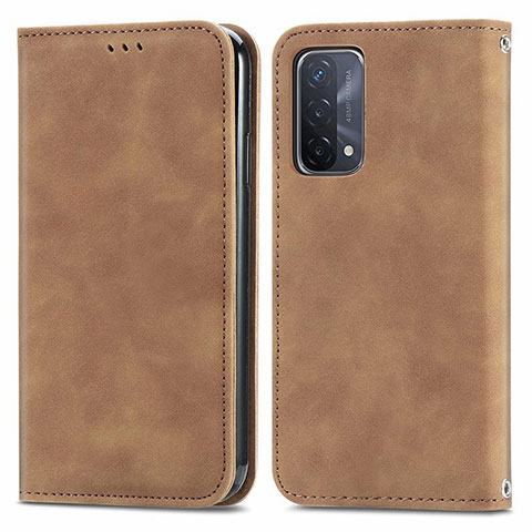 Coque Portefeuille Livre Cuir Etui Clapet S04D pour Oppo A74 5G Marron