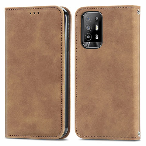 Coque Portefeuille Livre Cuir Etui Clapet S04D pour Oppo A95 5G Marron