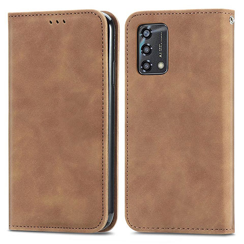 Coque Portefeuille Livre Cuir Etui Clapet S04D pour Oppo F19 Marron