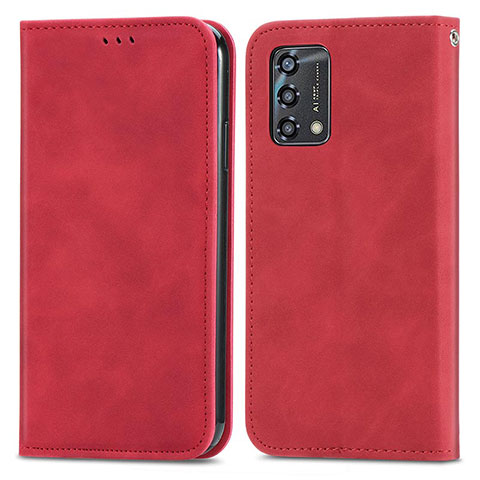 Coque Portefeuille Livre Cuir Etui Clapet S04D pour Oppo F19 Rouge