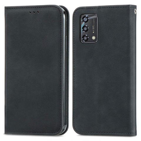 Coque Portefeuille Livre Cuir Etui Clapet S04D pour Oppo F19s Noir