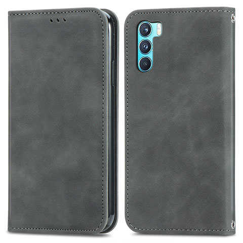 Coque Portefeuille Livre Cuir Etui Clapet S04D pour Oppo K9 Pro 5G Gris