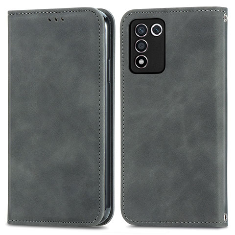 Coque Portefeuille Livre Cuir Etui Clapet S04D pour Oppo K9S 5G Gris