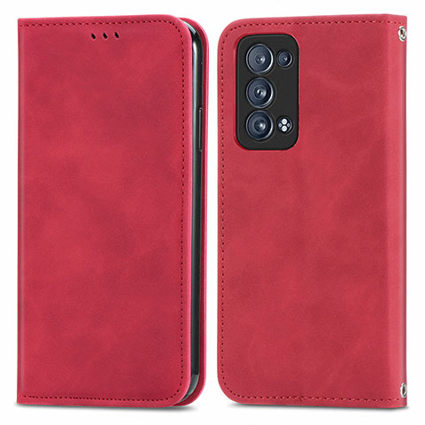 Coque Portefeuille Livre Cuir Etui Clapet S04D pour Oppo Reno6 Pro 5G Rouge