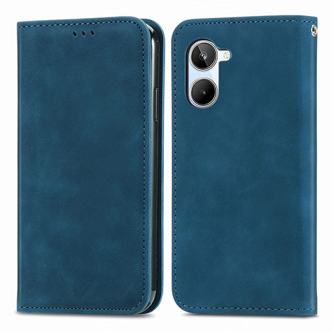 Coque Portefeuille Livre Cuir Etui Clapet S04D pour Realme 10 4G Bleu