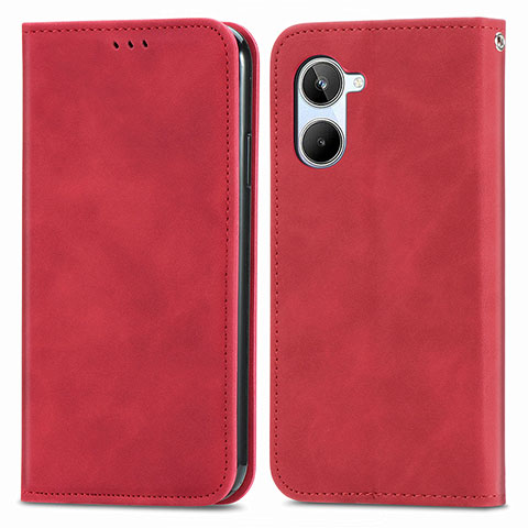 Coque Portefeuille Livre Cuir Etui Clapet S04D pour Realme 10 4G Rouge