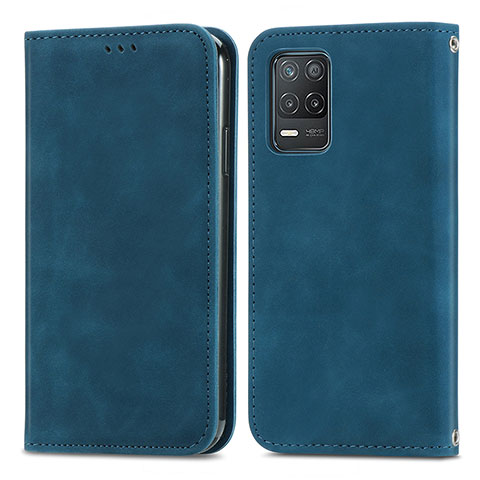 Coque Portefeuille Livre Cuir Etui Clapet S04D pour Realme 8 5G Bleu