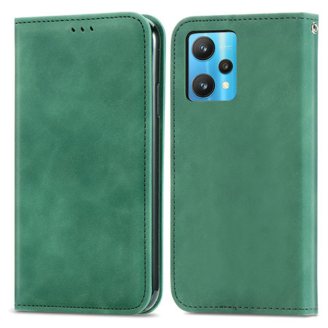 Coque Portefeuille Livre Cuir Etui Clapet S04D pour Realme 9 4G Vert