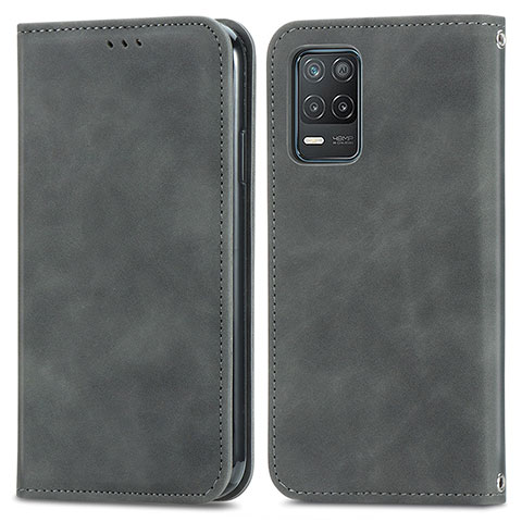 Coque Portefeuille Livre Cuir Etui Clapet S04D pour Realme 9 5G India Gris