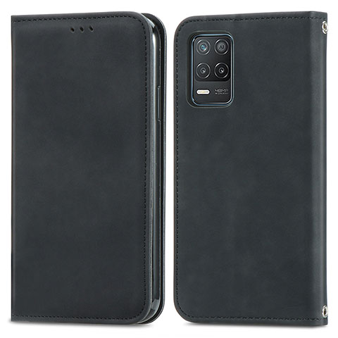 Coque Portefeuille Livre Cuir Etui Clapet S04D pour Realme 9 5G India Noir