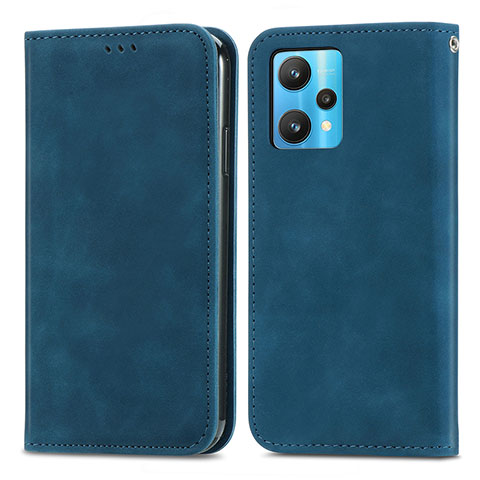 Coque Portefeuille Livre Cuir Etui Clapet S04D pour Realme 9 Pro+ Plus 5G Bleu