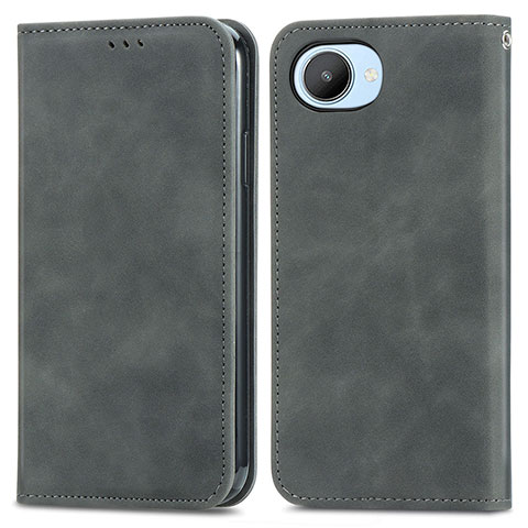 Coque Portefeuille Livre Cuir Etui Clapet S04D pour Realme C30 Gris