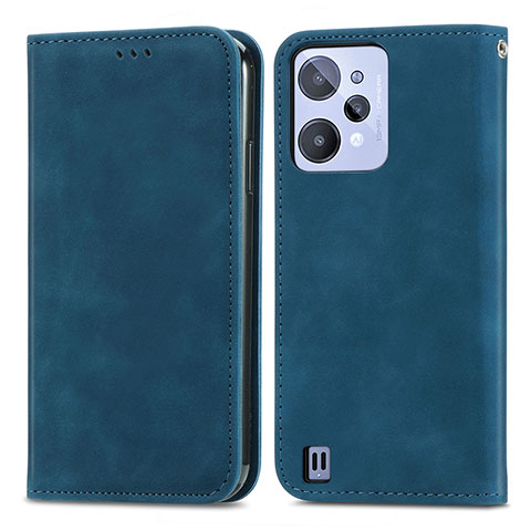 Coque Portefeuille Livre Cuir Etui Clapet S04D pour Realme C31 Bleu