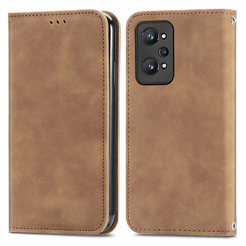 Coque Portefeuille Livre Cuir Etui Clapet S04D pour Realme GT Neo2 5G Marron