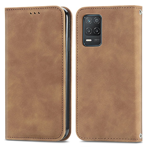 Coque Portefeuille Livre Cuir Etui Clapet S04D pour Realme Narzo 30 5G Marron