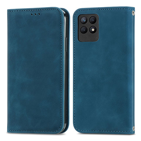 Coque Portefeuille Livre Cuir Etui Clapet S04D pour Realme Narzo 50 4G Bleu