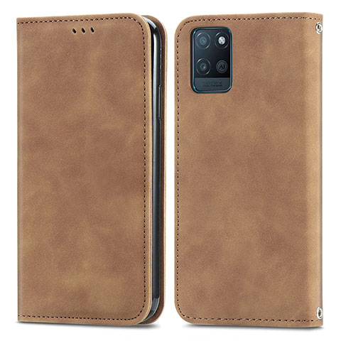 Coque Portefeuille Livre Cuir Etui Clapet S04D pour Realme V11s 5G Marron