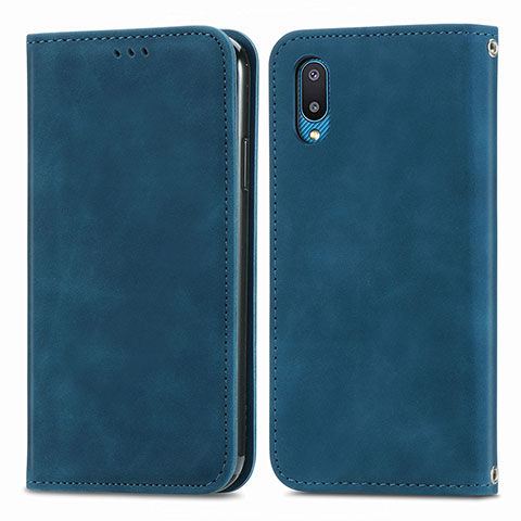 Coque Portefeuille Livre Cuir Etui Clapet S04D pour Samsung Galaxy A02 Bleu