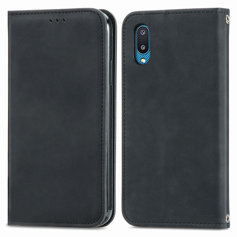 Coque Portefeuille Livre Cuir Etui Clapet S04D pour Samsung Galaxy A02 Noir