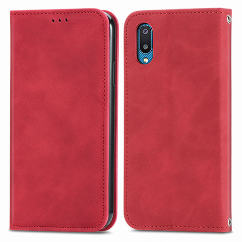 Coque Portefeuille Livre Cuir Etui Clapet S04D pour Samsung Galaxy A02 Rouge
