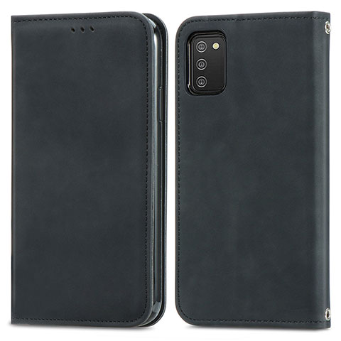 Coque Portefeuille Livre Cuir Etui Clapet S04D pour Samsung Galaxy A02s Noir